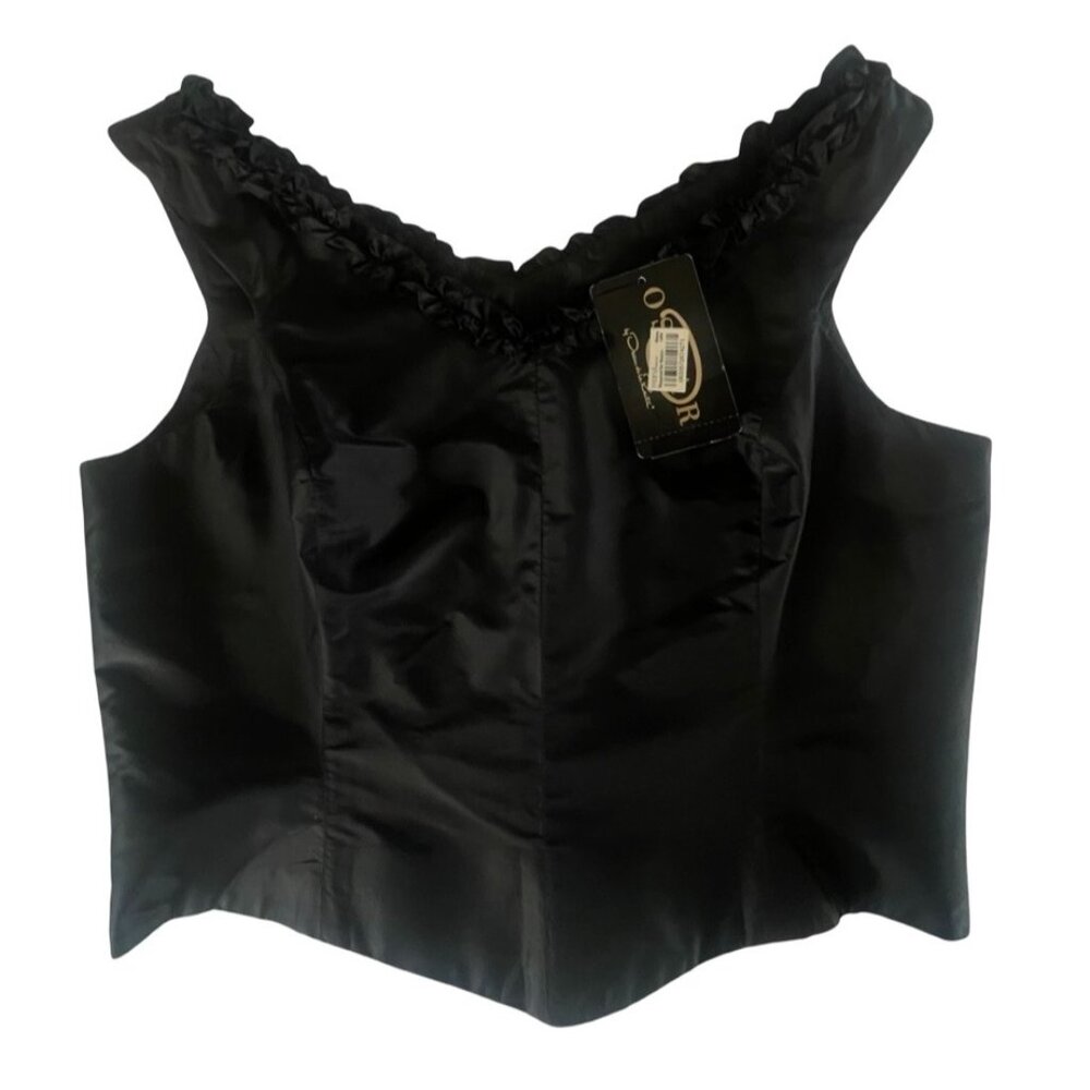 Oscar by Oscar de la Renta Black Silk Ruffle Top – NWT Size 10